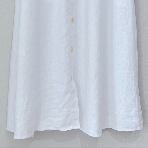 Madewell NWT Cassie Button-Front Midi Dress in Linen Size Small in Eyelet White - Picture 9 of 13